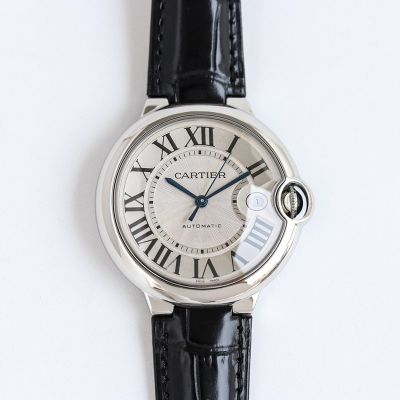 TW Factory Ballon Bleu De Cartier 40mm 2824 Movement White Face Black Leather Strap Watch